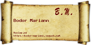 Bodor Mariann névjegykártya