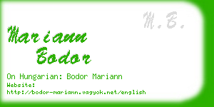 mariann bodor business card